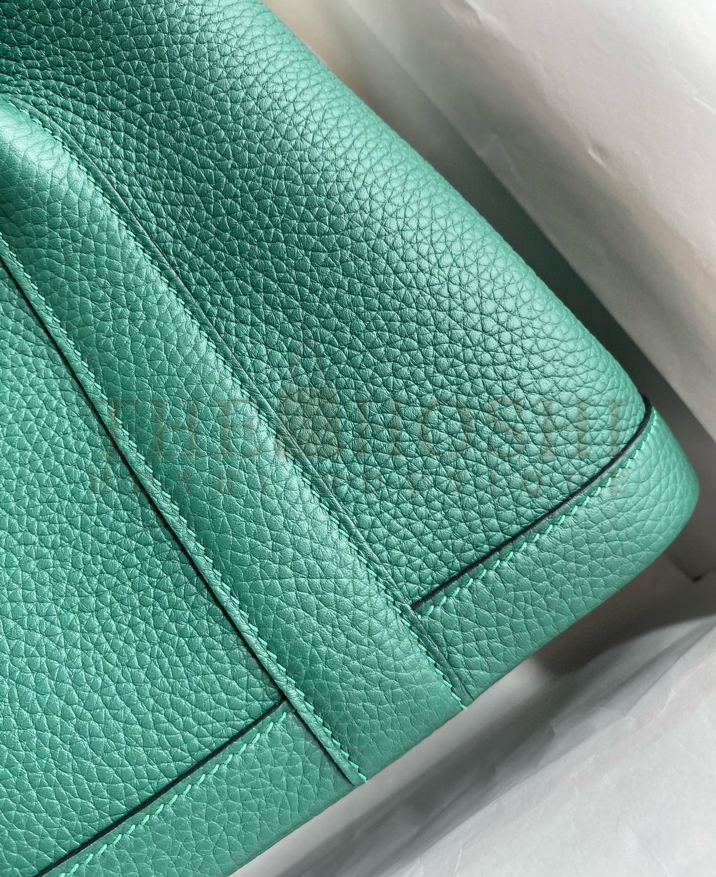 H**me5 Garden Party 30 Handmade Bag in Malachite Clemence Leather Master Quality