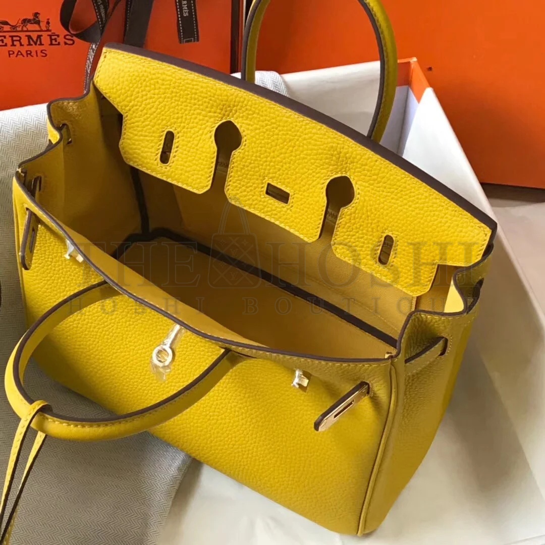 H**me5 Birkin 25 Bag In Yellow Clemence Leather with GHW Master Quality