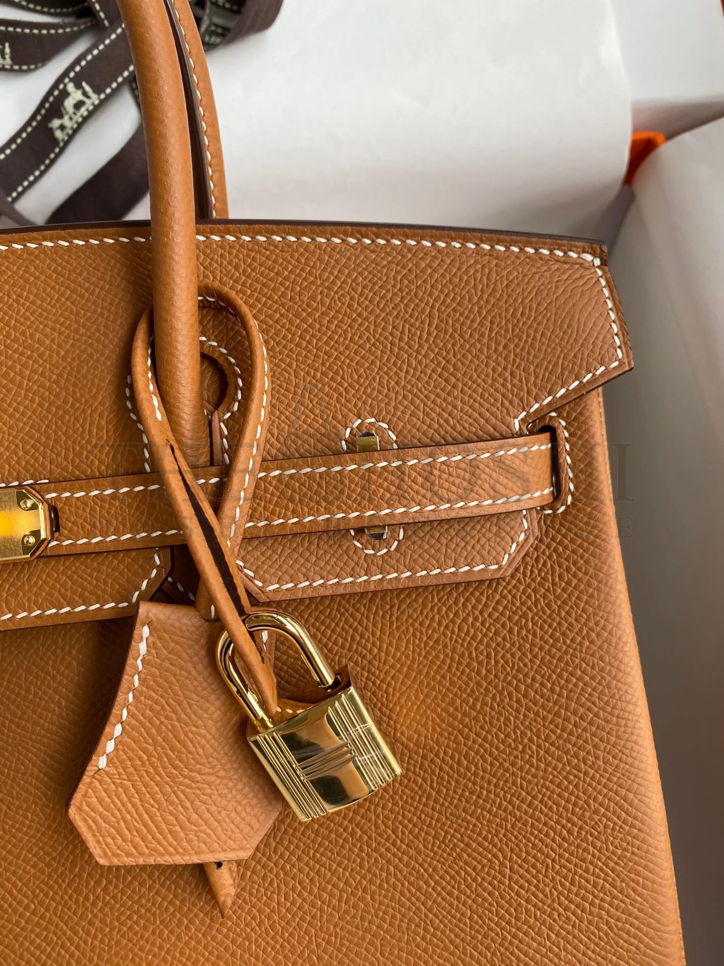 H**me5 Birkin 25 Retourne Handmade Bag In Gold Epsom Calfskin Master Quality