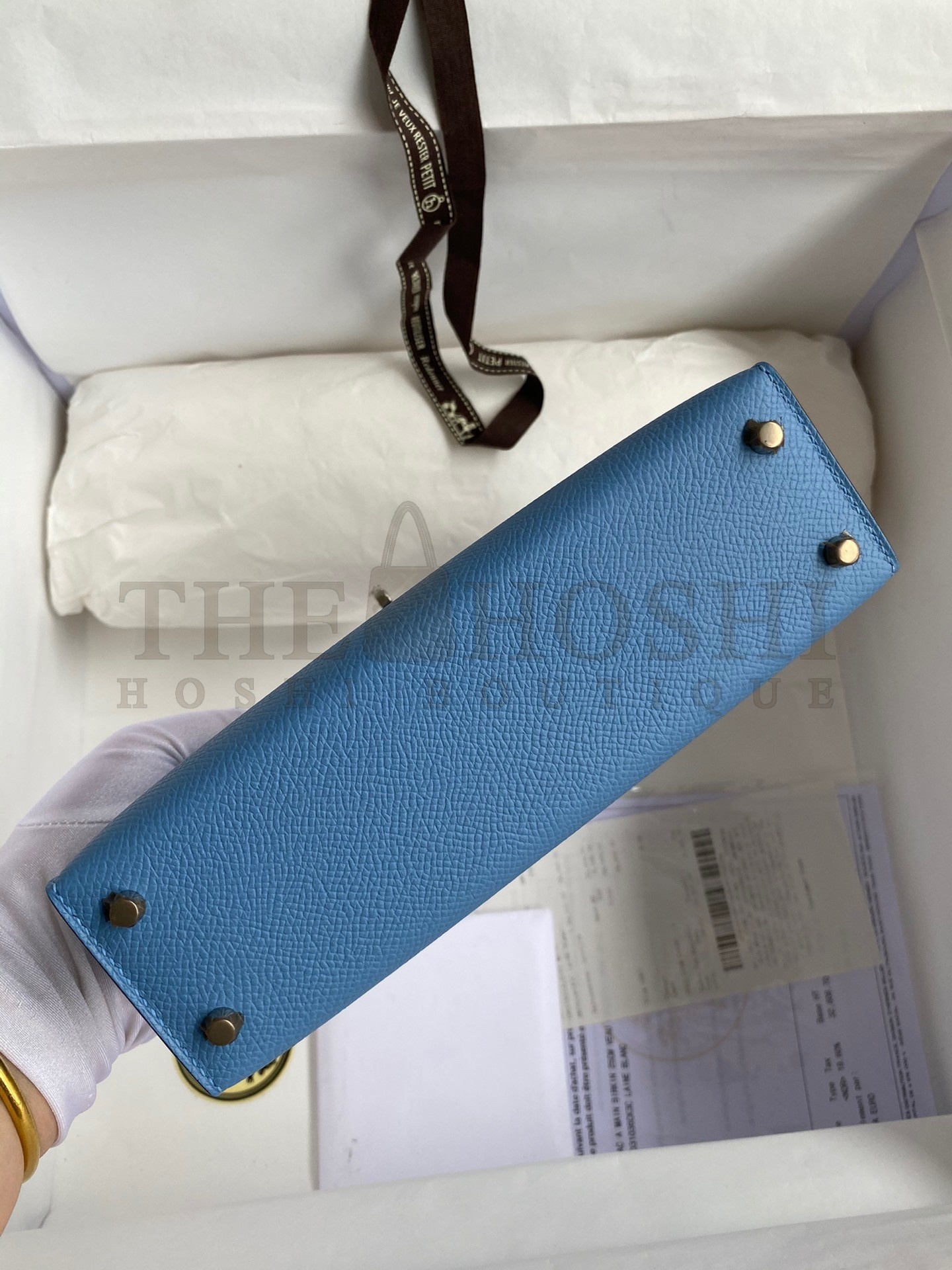 H**me5 Kelly Mini II Sellier Handmade Bag In Blue Paradise Epsom Calfskin Master Quality