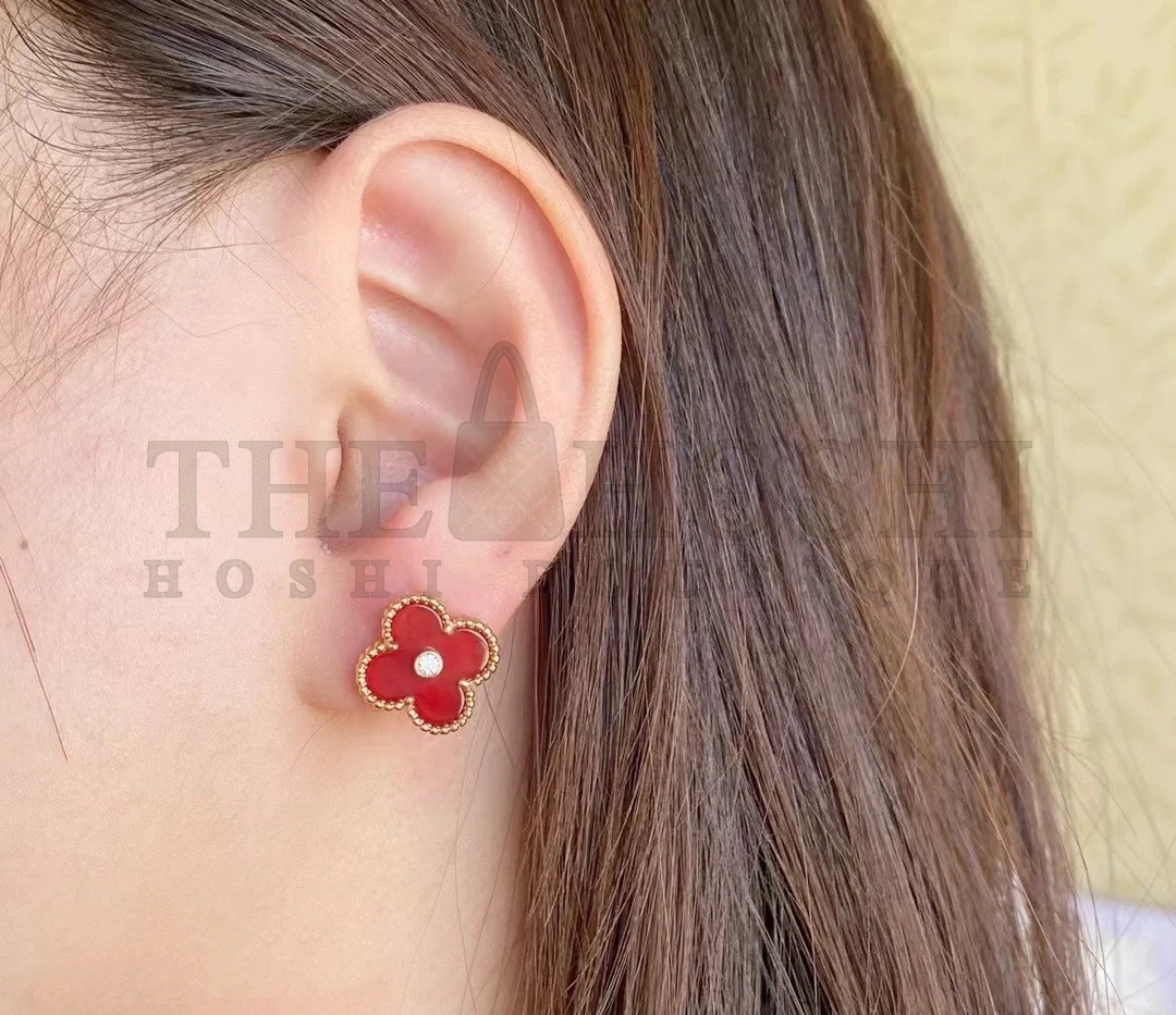 V*n Cl**f & Arpels Clover Earrings with D1am0nds, Vintage Alhambra earrings Master Quality