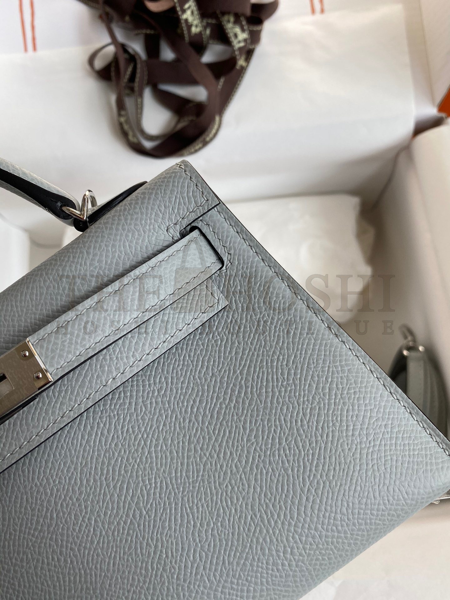 H**me5 Kelly Mini II Sellier Handmade Bag In Blue Glacier Epsom Calfskin Master Quality