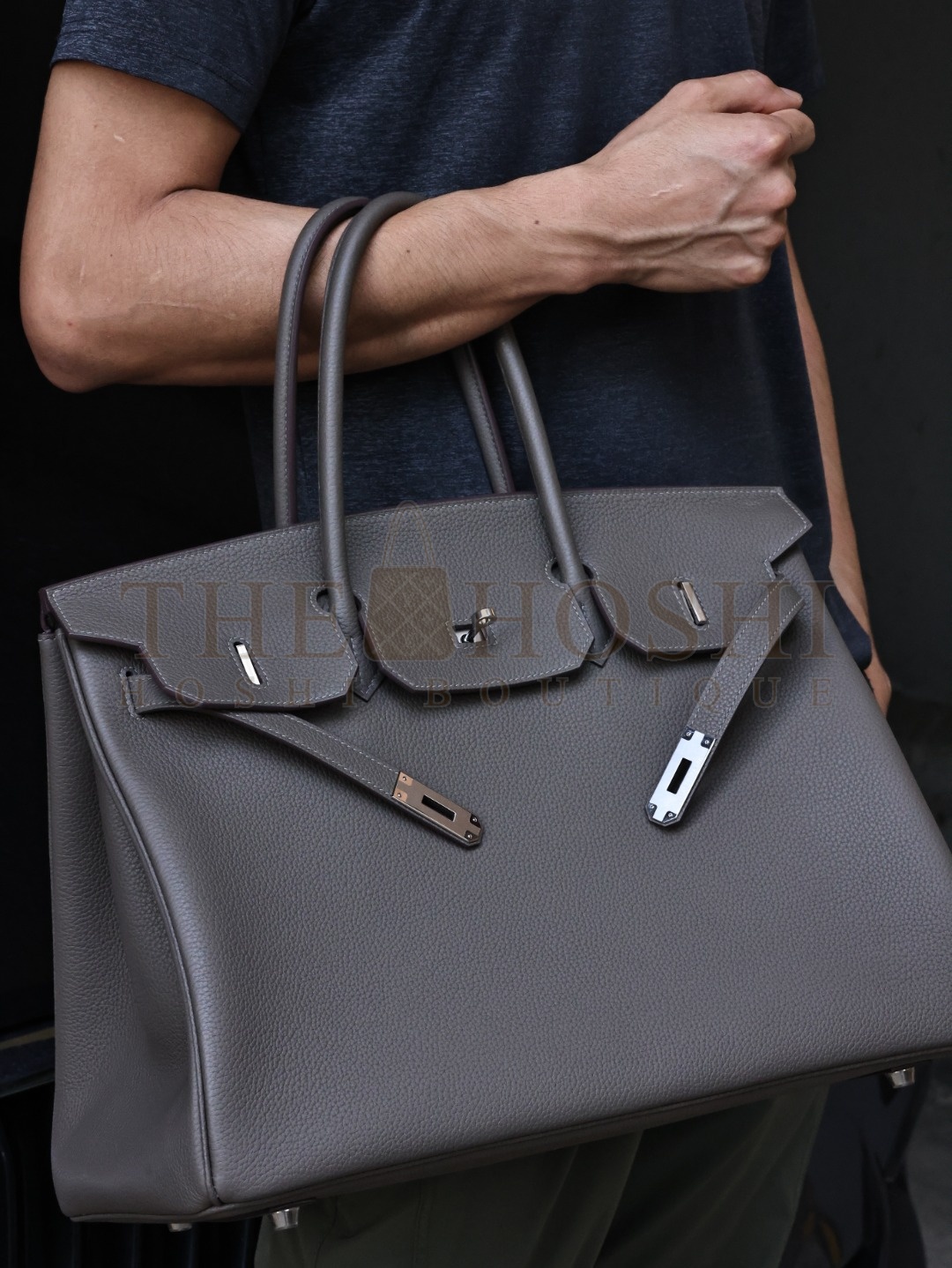 H**me5 Birkin 40 in Togo leather with a Tarnished Grey bag Master Quality