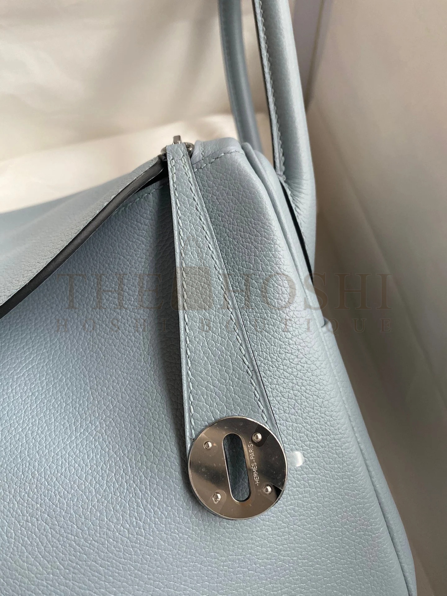 H**me5 Lindy 26 Handmade Bag In Blue Lin Evercolor Leather Master Quality