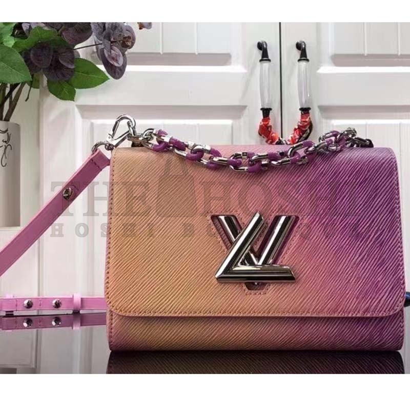 L0vis Vvtt0n LV Women Twist MM Handbag Pink Epi Grained Cowhide Leather Master Quality