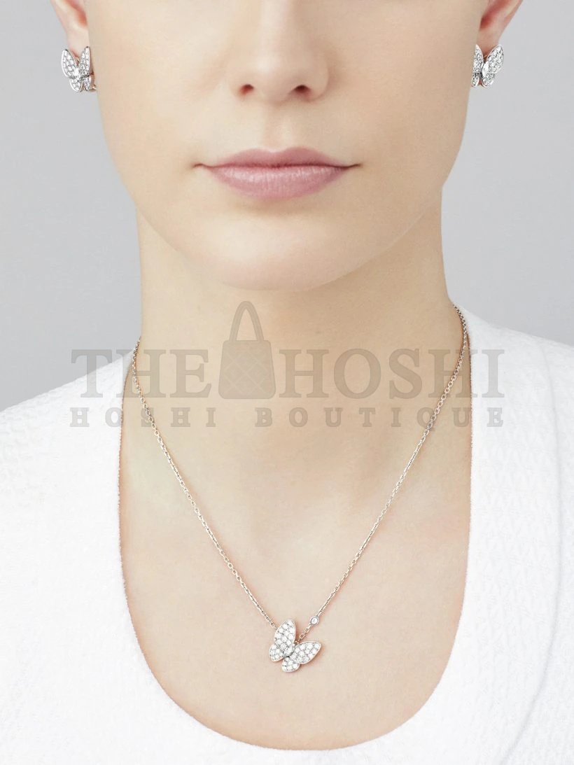 V*n Cl**f & Arpels Butterfly Stud Earrings with D1am0nds, Two Butterfly earrings Master Quality