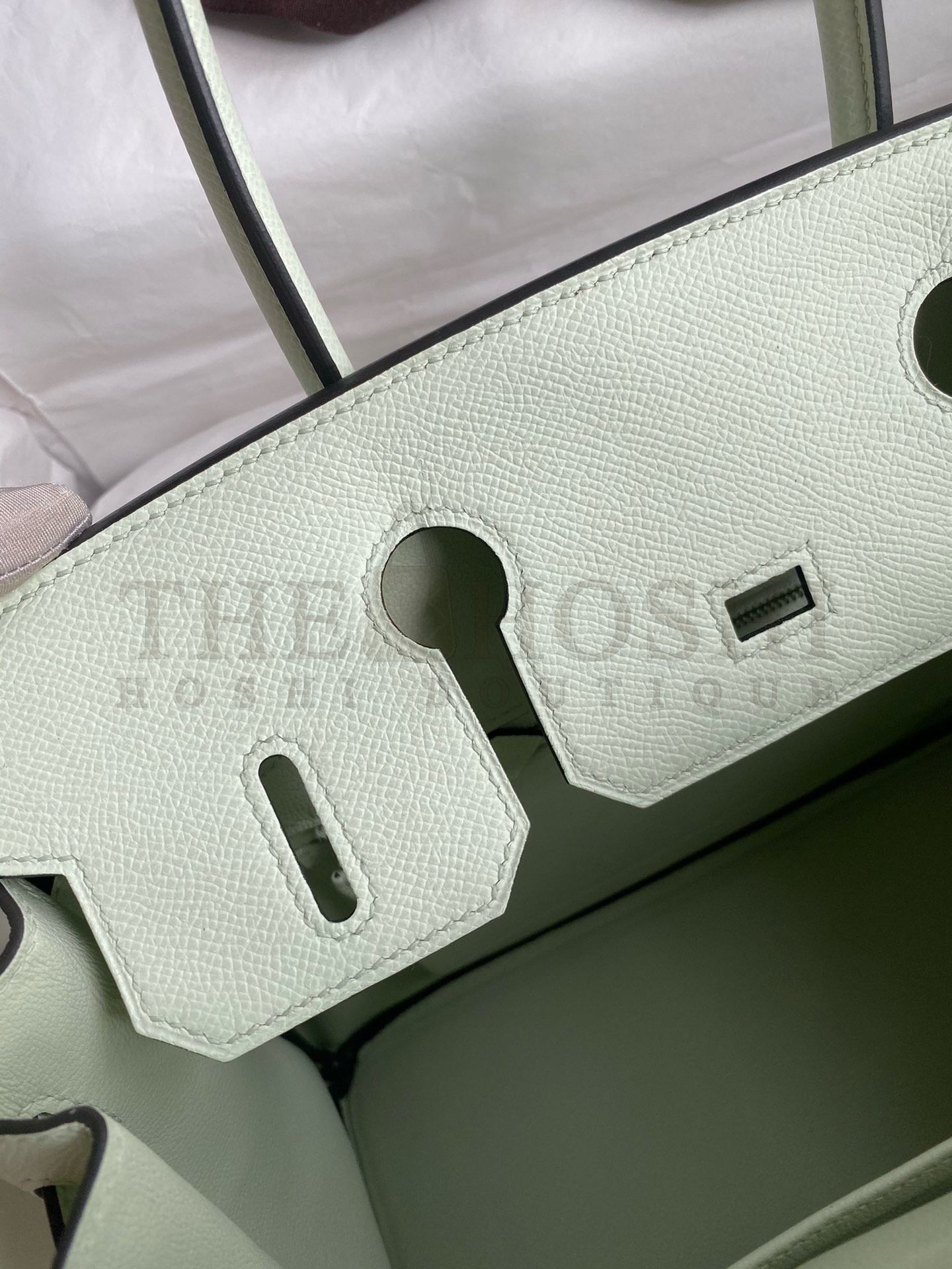 H**me5 Birkin 30 Retourne Handmade Bag In Vert Fizz Epsom Calfskin Master Quality