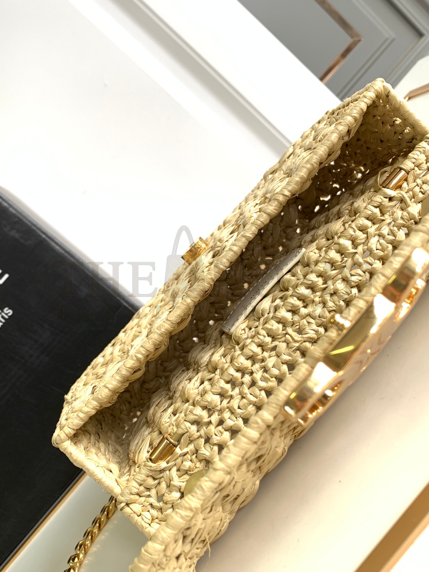 Ce1i*e Raffia Mini Trimophe bag 20.5 X 10.5 X 4 cm Master Quality