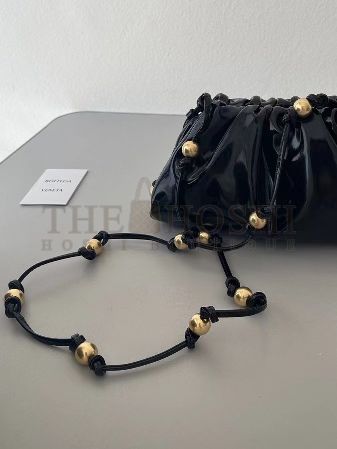 B0tt*ga Ven*ta Mini Pouch In Black Patent Leather Master Quality