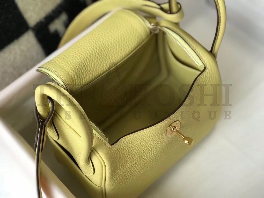H**me5 Mini Lindy Bag In Jaune Poussin Clemence Leather Master Quality
