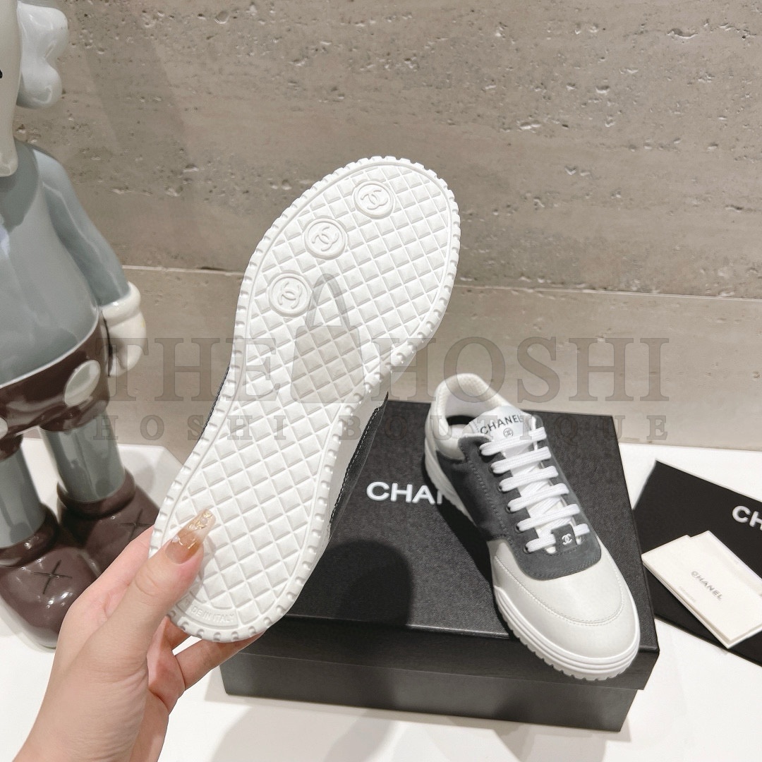 Ch**el WHITE AND GREY SNEAKERS Master Quality