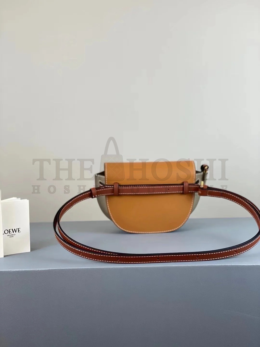 L0ew* Gate Dual Mini Bag In Amber/Grey Calfskin Master Quality