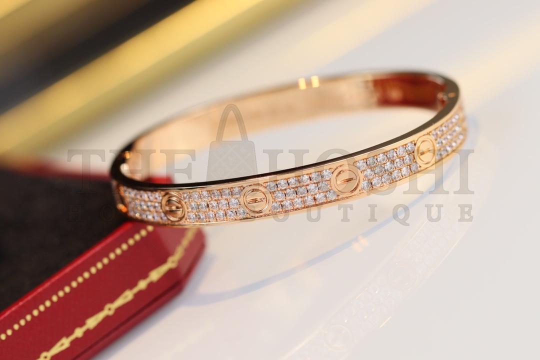 Ca*t1er Love Bracelet Full D1am0nd Bracelet Rose Gold Master Quality