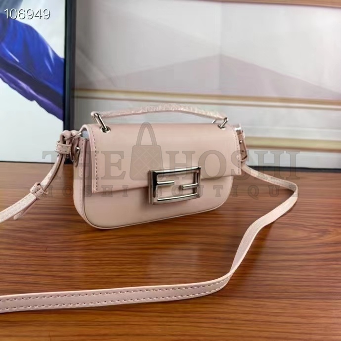 F**di Women FF Baguette Phone Pouch Pink Silk Pouch Master Quality