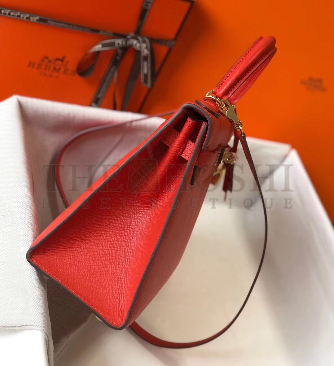 H**me5 Red Epsom Kelly 32cm Sellier Bag Master Quality