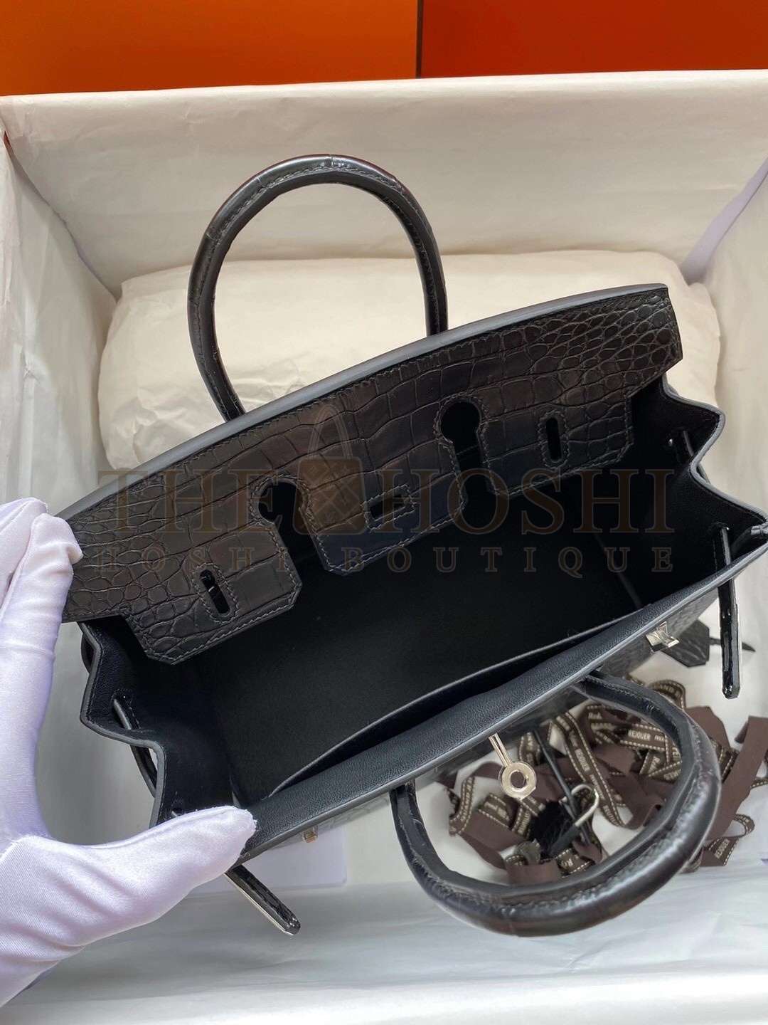 H**me5 Black Birkin 25cm Matte Alligator Crocodile Skin Bag Master Quality