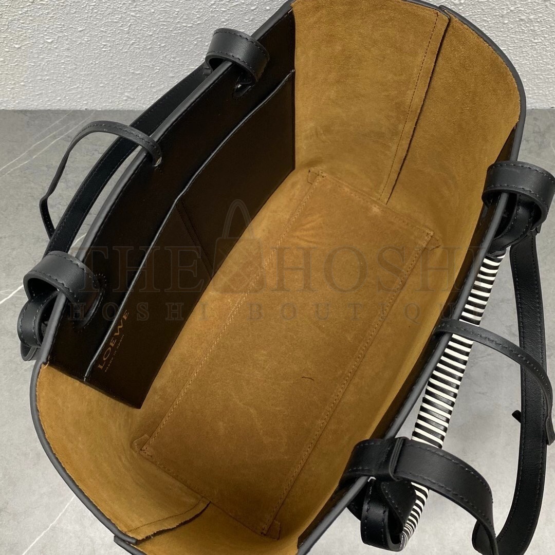 L0ew* Small Anagram Tote In Black Calfskin Master Quality