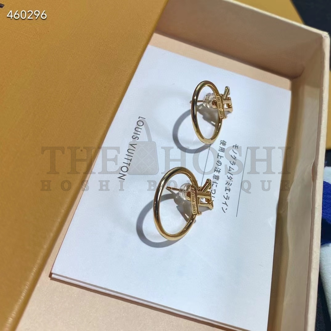 L0vis Vvtt0n Women LV Eclipse Earrings Metal Gold-Color Initials M00763 Master Quality