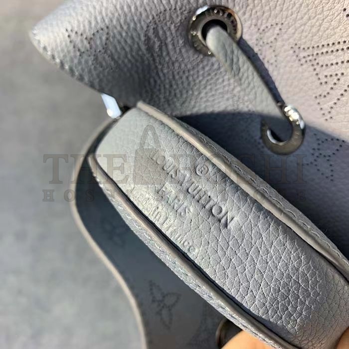 L0vis Vvtt0n LV Women Bella Bucket Bag Gradient Blue Mahina Perforated Calf Leather Master Quality