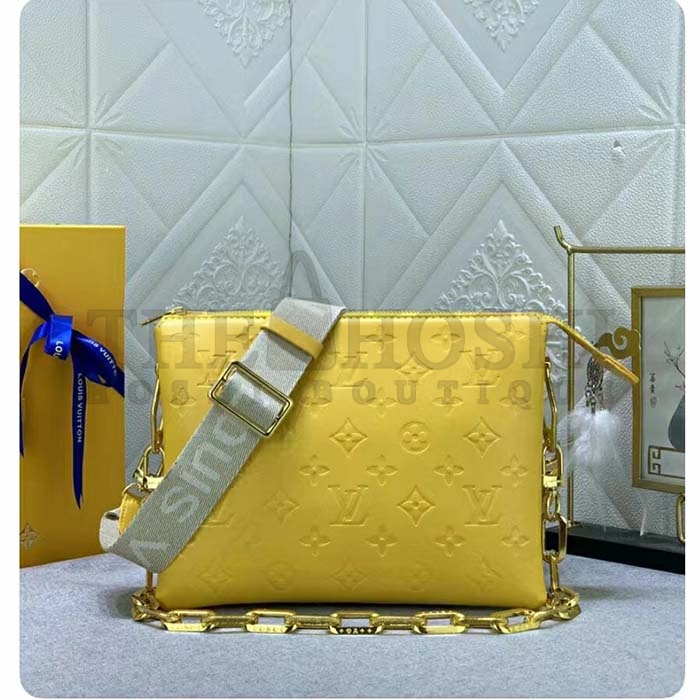 L0vis Vvtt0n LV Women Coussin PM Handbag Acid Green Lambskin Zip Closure Master Quality