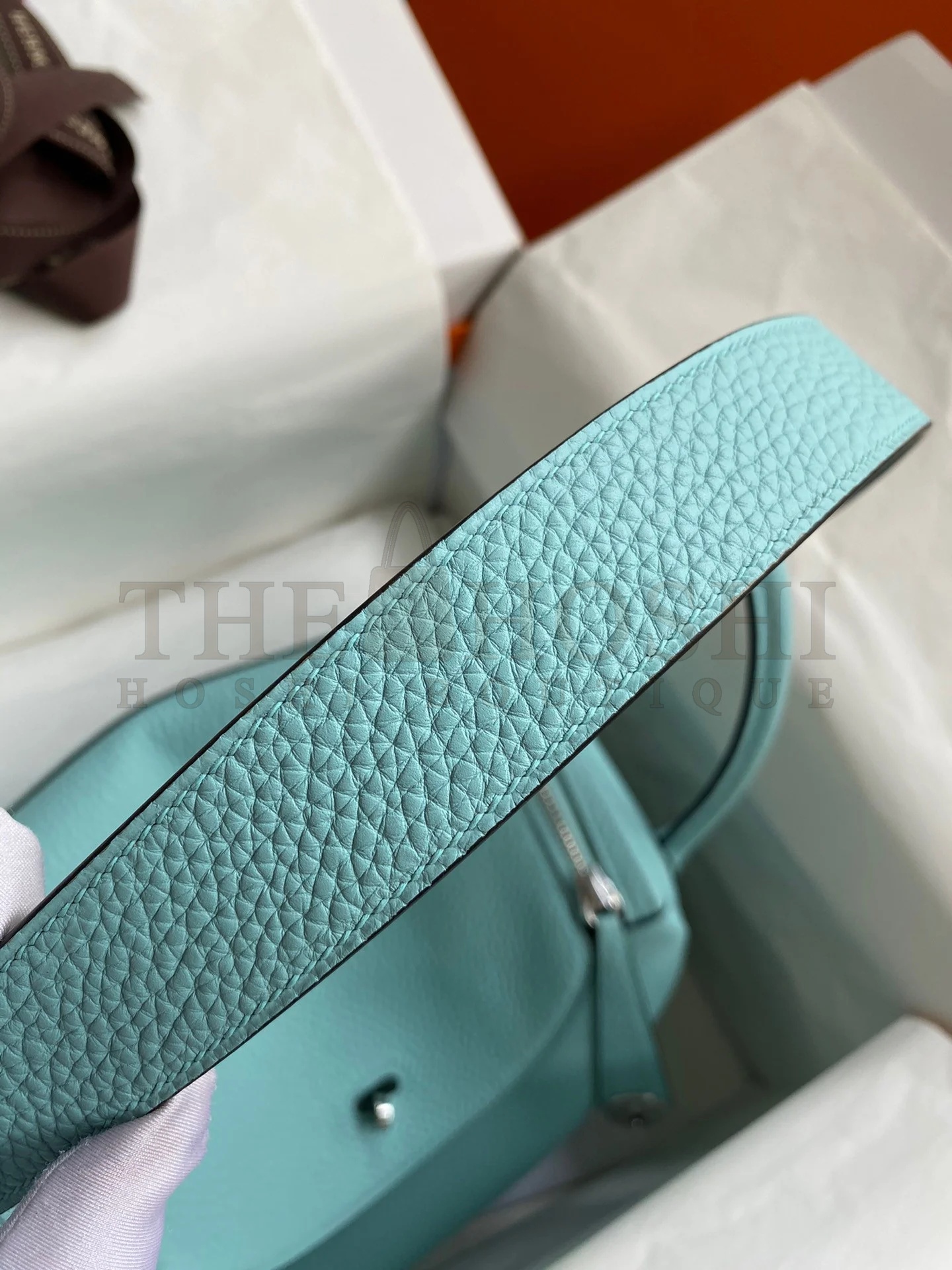 H**me5 Lindy 30 Handmade Bag In Blue Atoll Clemence Leather Master Quality