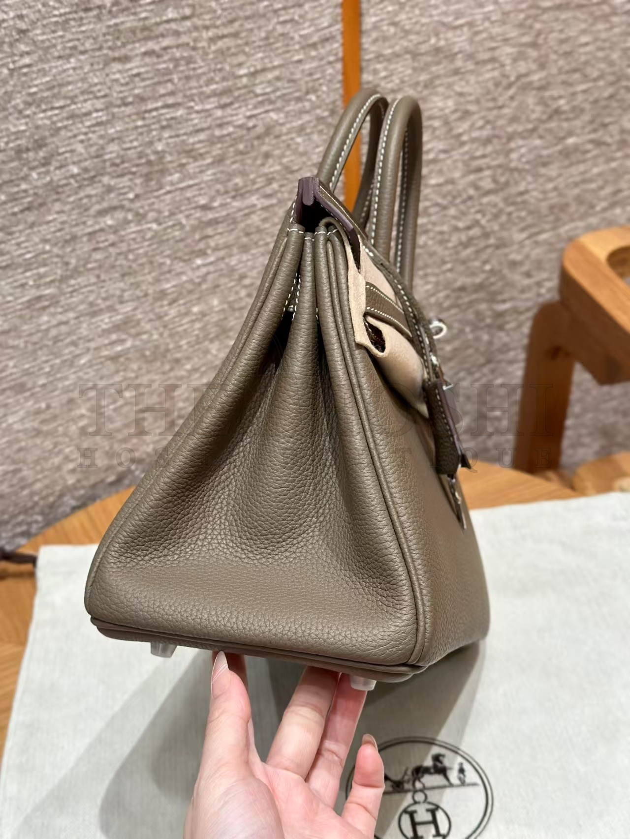 H**me5 Taupe Birkin 25cm togo Handmade Bag Master Quality