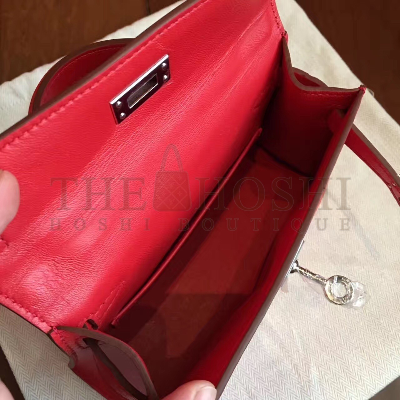 H**me5 Red Swift Kelly Mini II Handmade Bag Master Quality