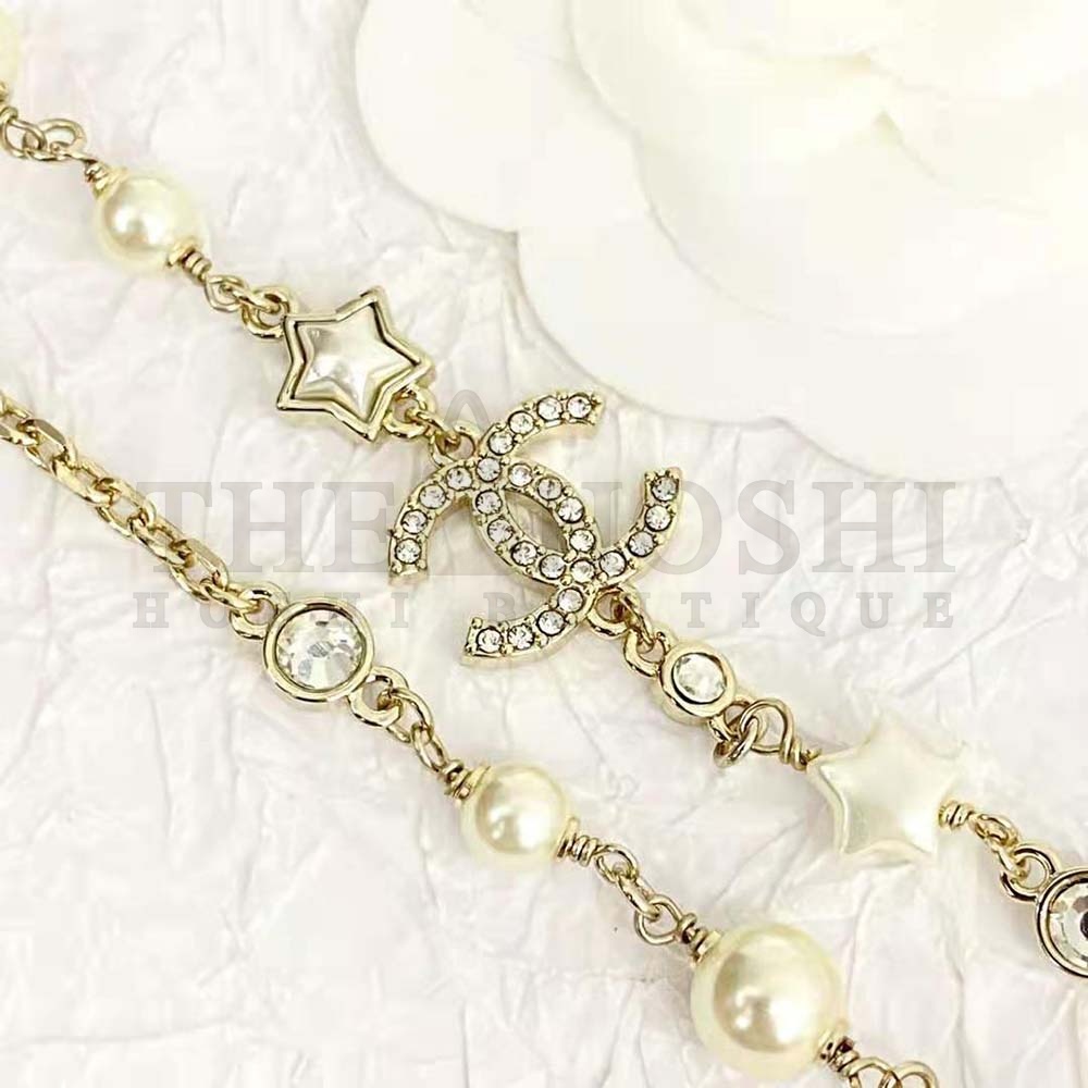 Ch**el Women Necklace in Metal Resin Glass Pearls and Strass Master Quality