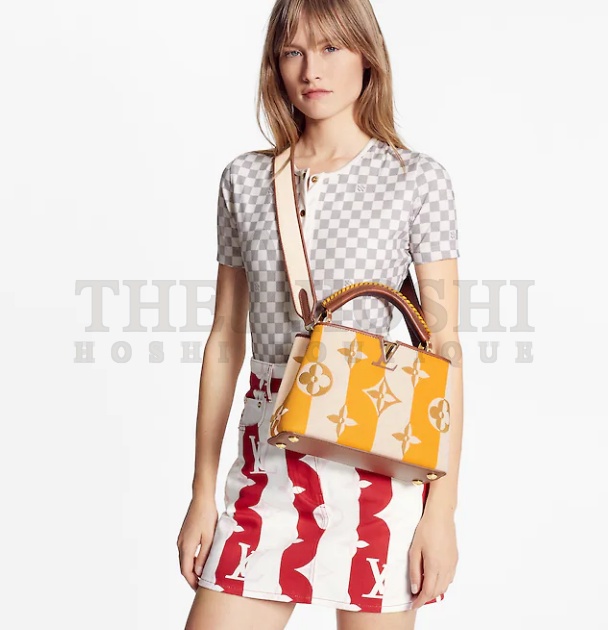 L0vis Vvtt0n LV Women Capucines BB Handbag Yellow Calfskin Canvas Master Quality