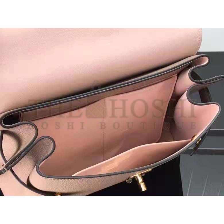 L0vis Vvtt0n LV Women Lockme Ever MM Handbag Beige Soft Grained Calfskin Master Quality