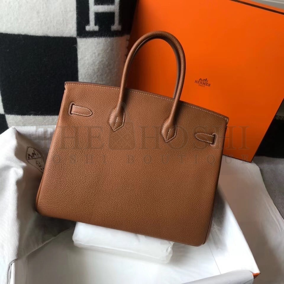 H**me5 Birkin 35 Bag in Gold Clemence Leather with GHW Master Quality