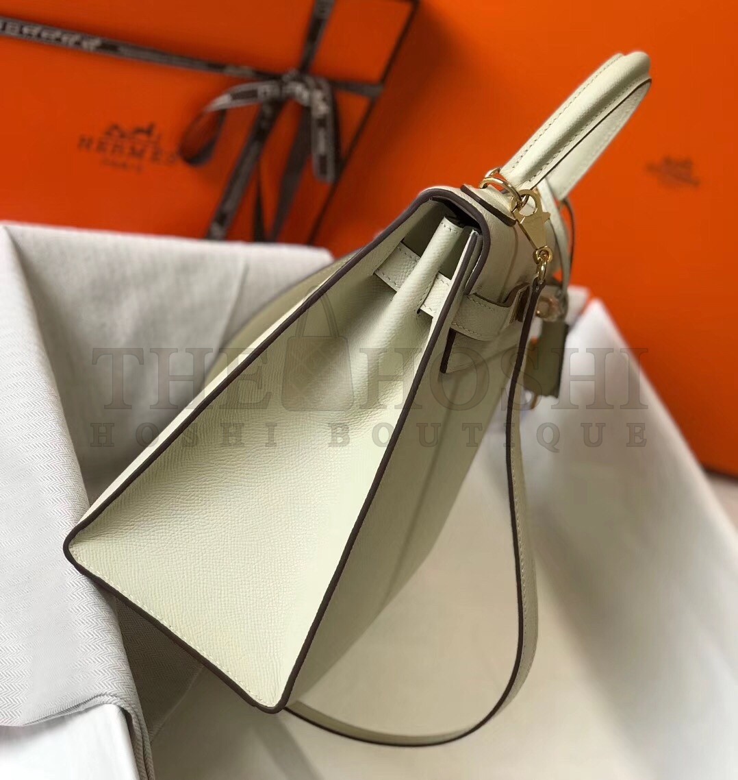 H**me5 White Epsom Kelly 32cm Sellier Bag Master Quality