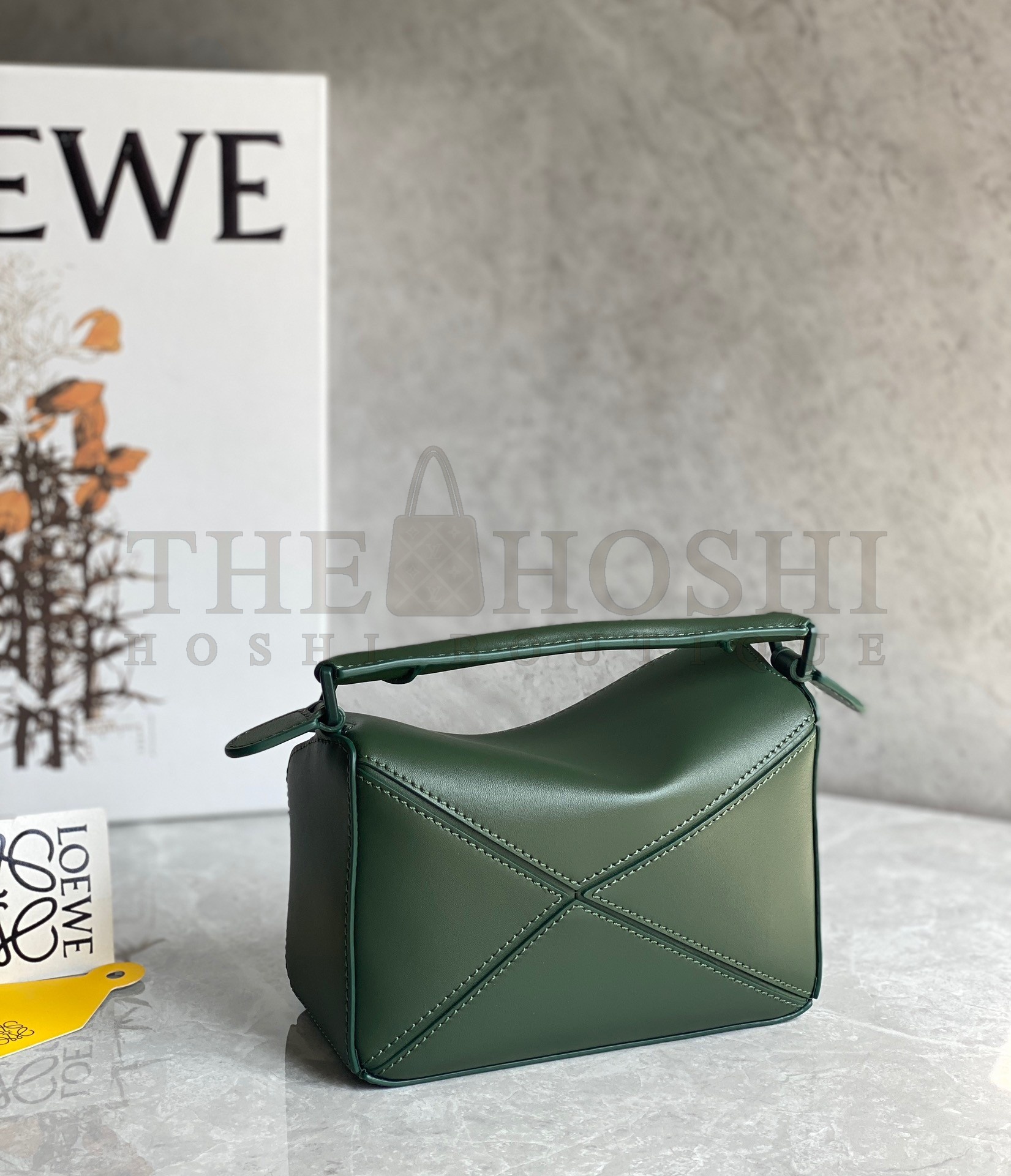 L0ew* Puzzle Mini Bag In Vintage Khaki Satin Calfskin Master Quality