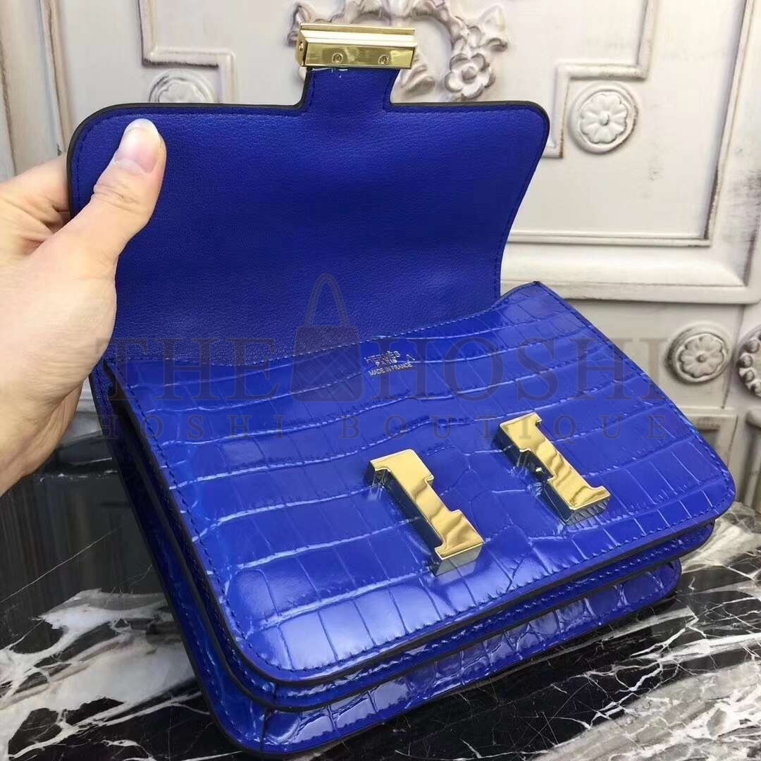 H**me5 Blue Constance MM 24cm Crocodile Bag Master Quality