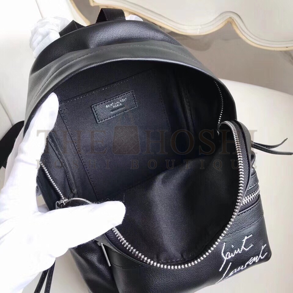 Sa1nt Lau*nt Black Mini Toy City Embroidered Backpack Master Quality