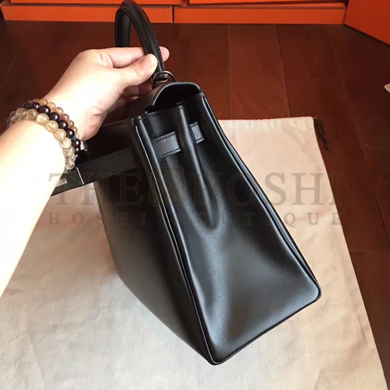H**me5 So Black Box Kelly Retourne 32cm Handmade Bag Master Quality