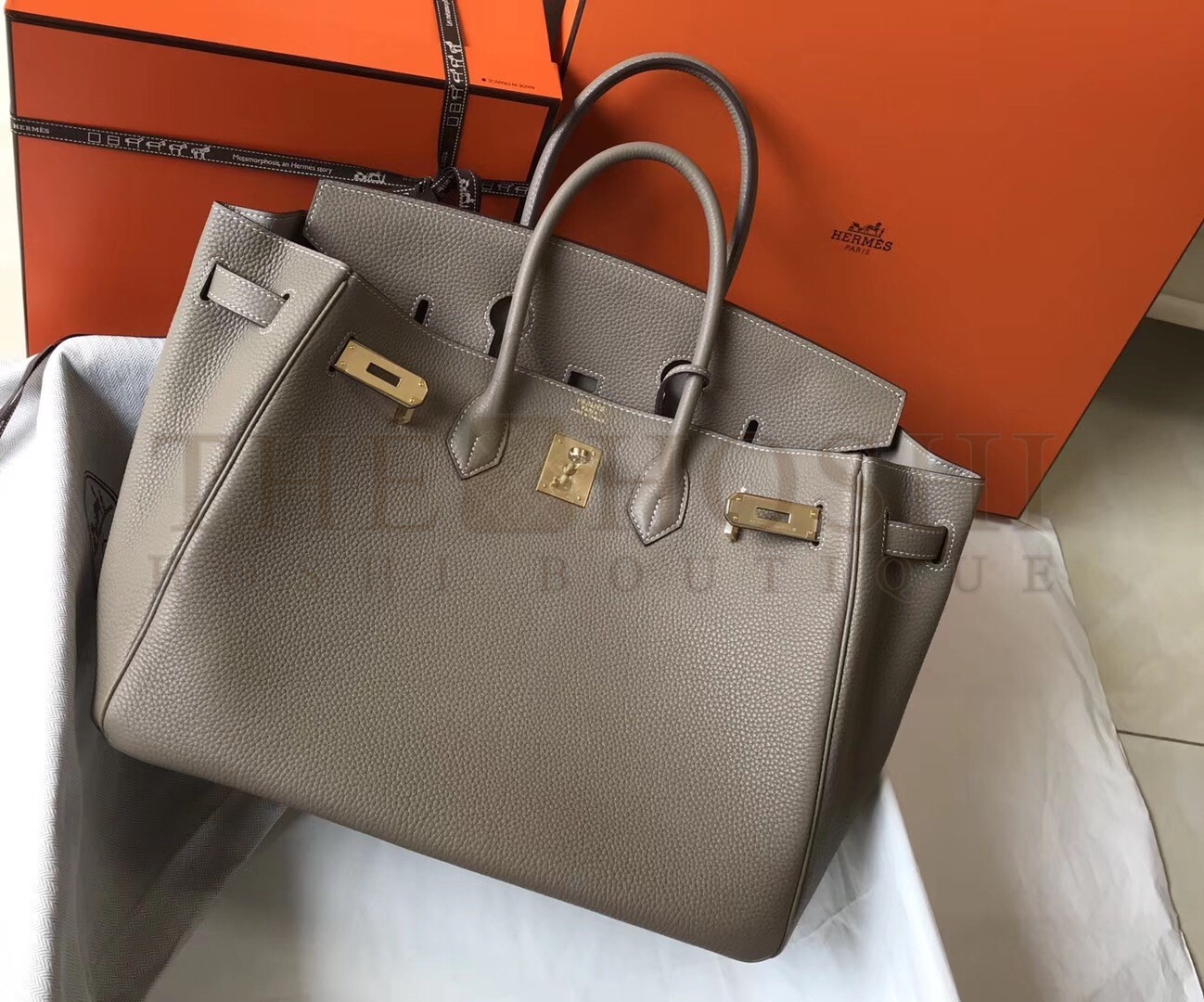 H**me5 Grey Clemence Birkin 35cm Bag Master Quality
