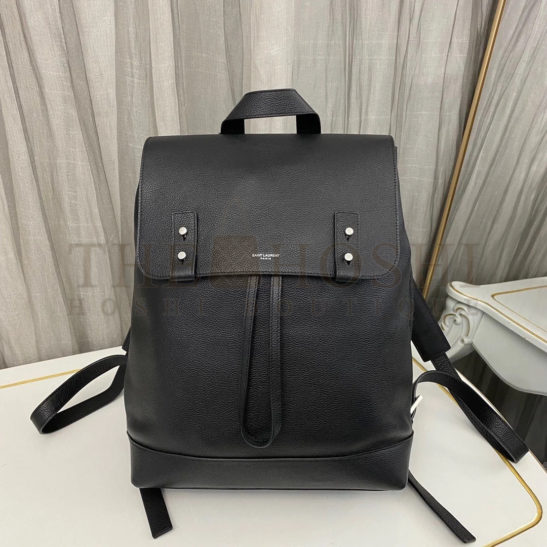 Sa1nt Lau*nt Sac De Jour Backpack In Black Grained Leather Master Quality
