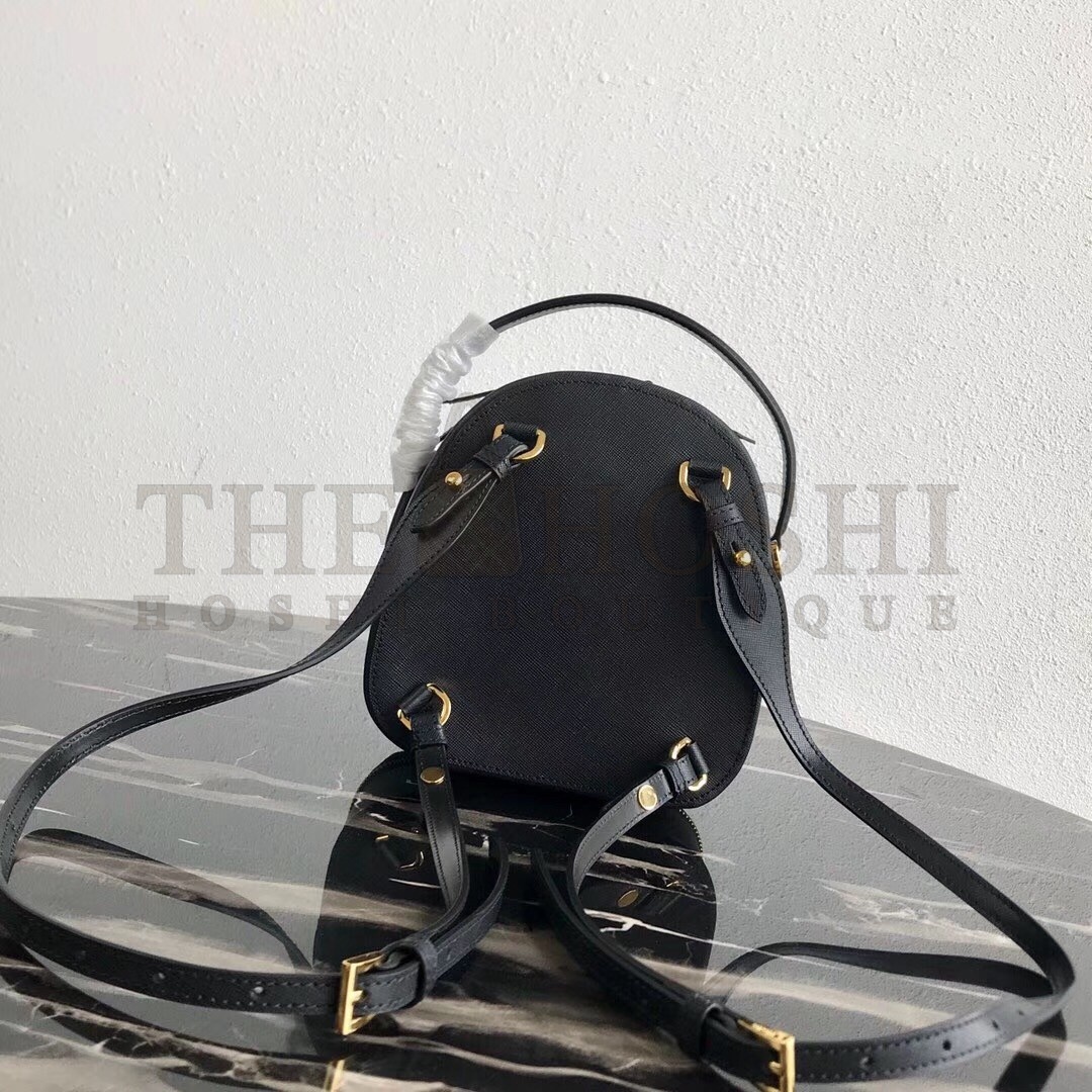 Pra*a Odette Backpack In Black Saffiano Leather Master Quality