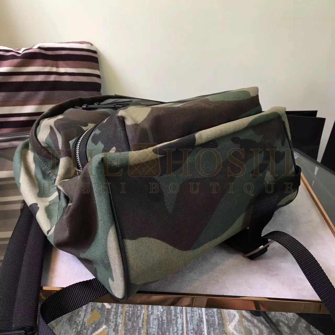 Sa1nt Lau*nt City Backpack In Gabardine Camouflage Master Quality