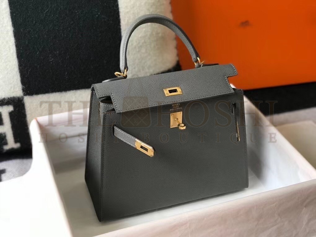H**me5 Ardoise Epsom Kelly 25cm Sellier Bag GHW Master Quality
