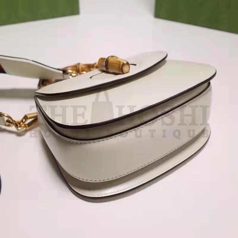 Gvc*1 Women Bamboo 1947 Mini Top Handle Bag White Leather Bamboo Hardware Master Quality