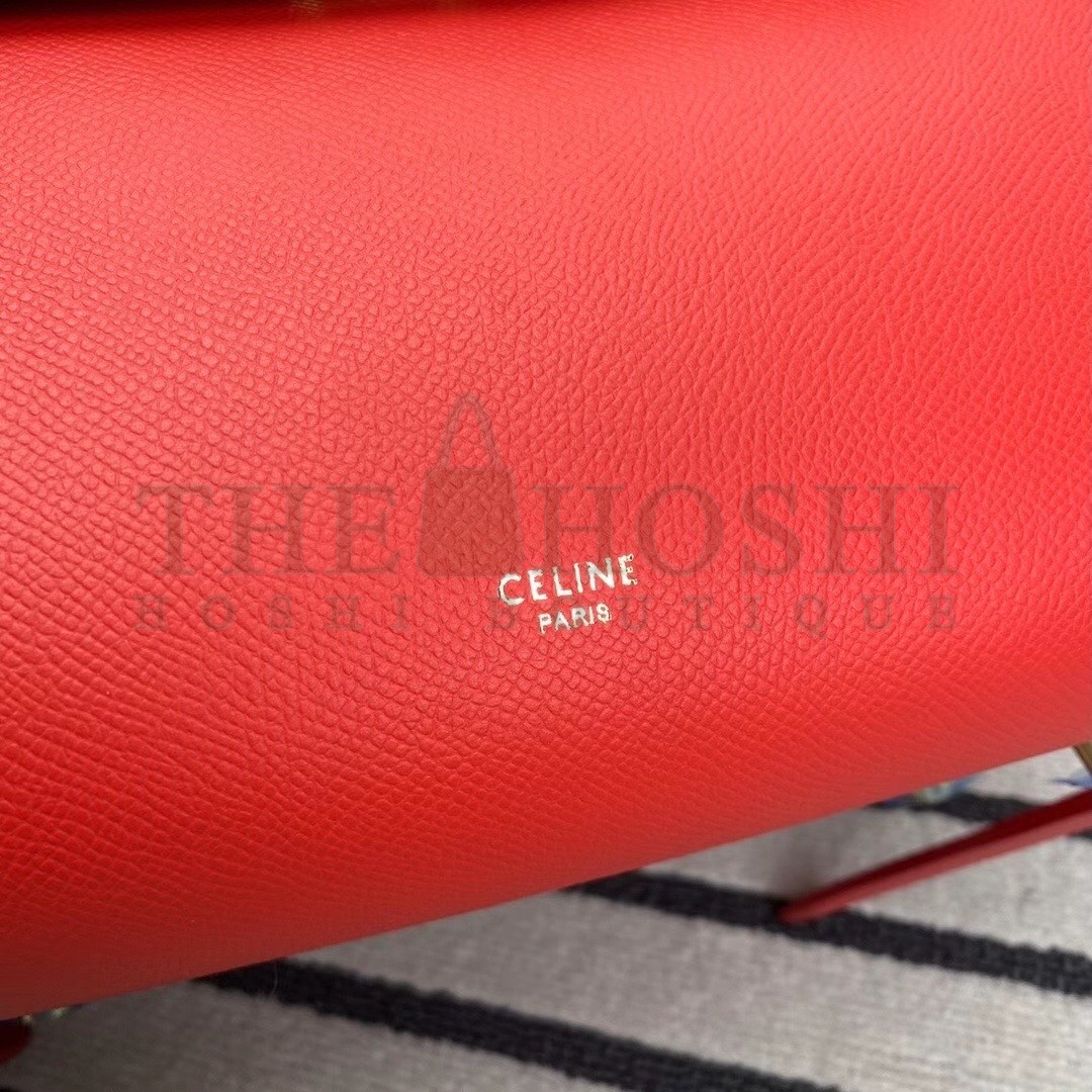Ce1i*e Belt Mini Bag In Red Grained Calfskin Master Quality