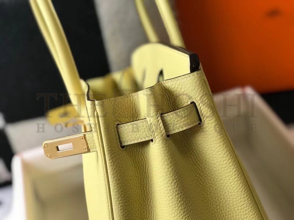 H**me5 Birkin 30 Bag in Jaune Poussin Clemence Leather with GHW Master Quality