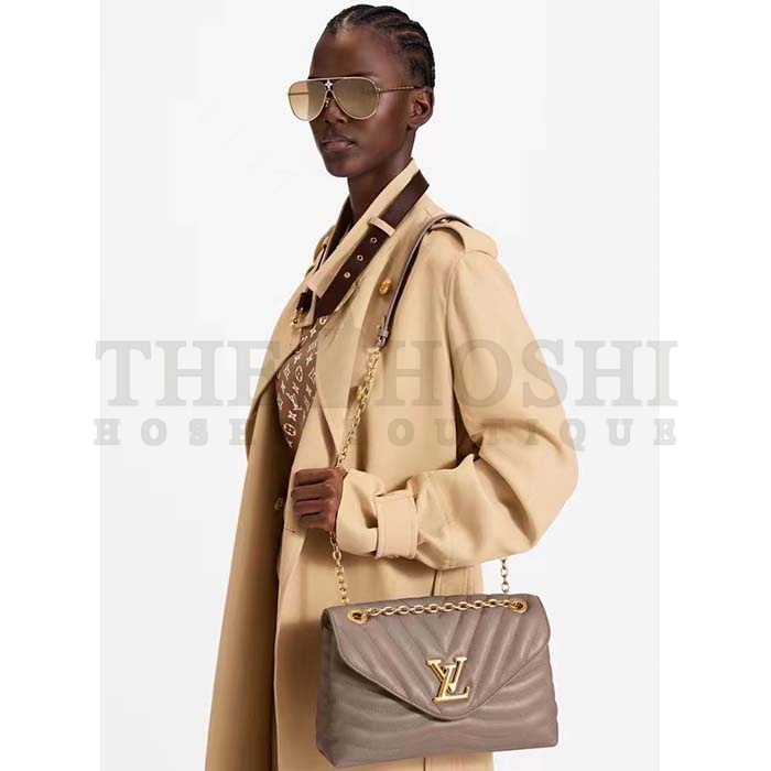 L0vis Vvtt0n LV Women New Wave Chain Bag GM Dark Taupe Quilted Smooth Calf Leather Master Quality