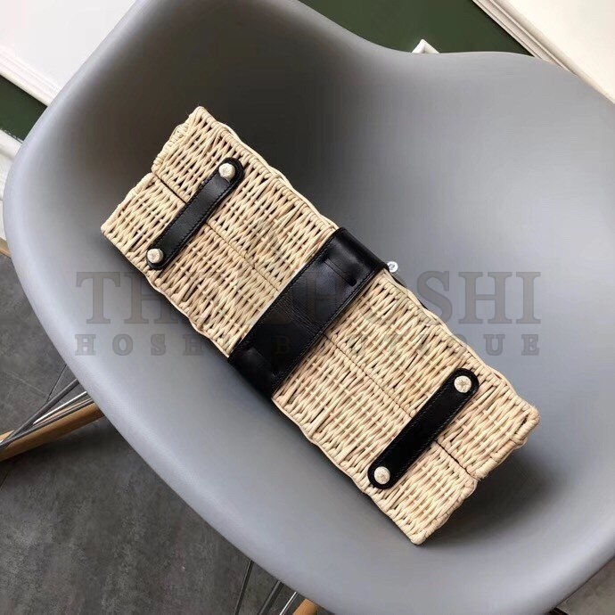 H**me5 Black Picnic Kelly 35cm Wicker Bag Master Quality