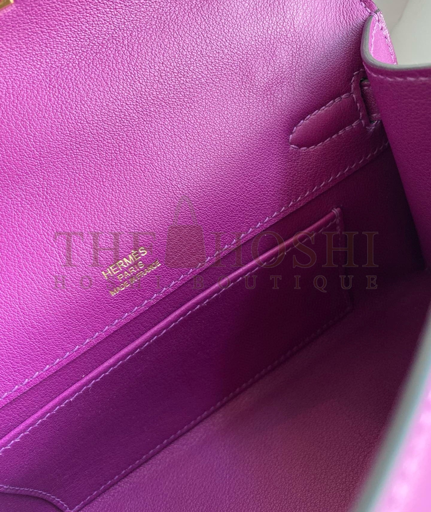 H**me5 Kelly Pochette Handmade Bag In Anemone Swift Calfskin Master Quality