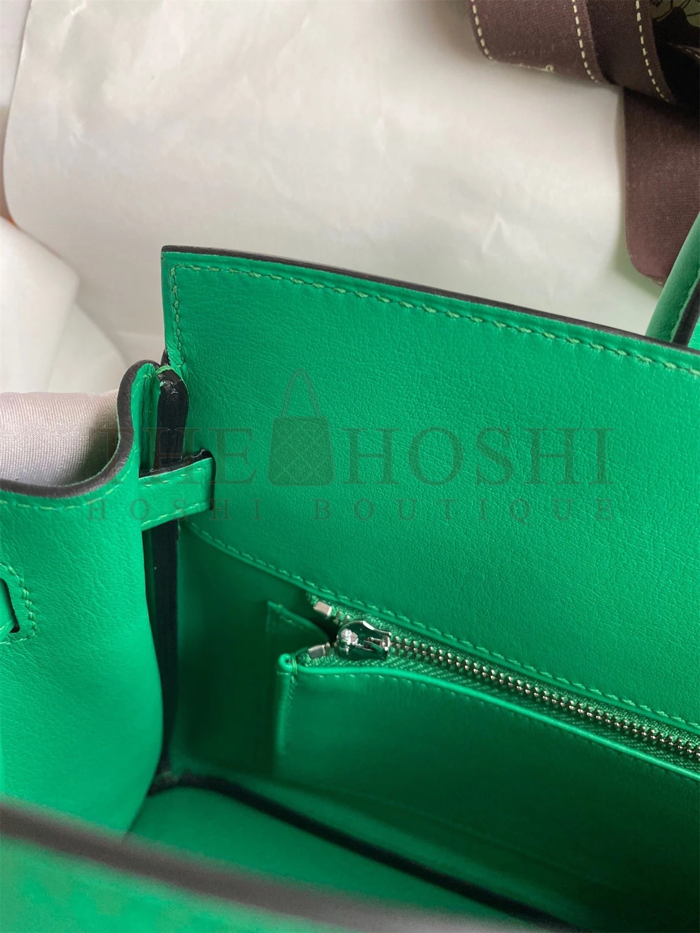 H**me5 Shadow Birkin 25 Limited Edition Bag In Green Swift Calfskin Master Quality