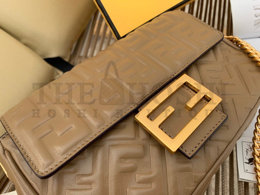 F**di Baguette Chain Midi Bag In Taupe Nappa Leather Master Quality