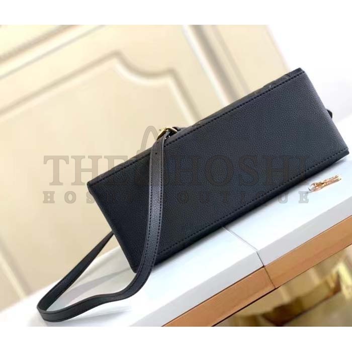 L0vis Vvtt0n LV Women Petit Palais Handbag Noir Embossed Grained Cowhide Leather Master Quality